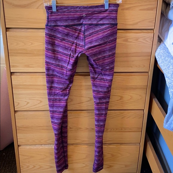 Purple/Striped Lululemon Leggings - Picture 2 of 4